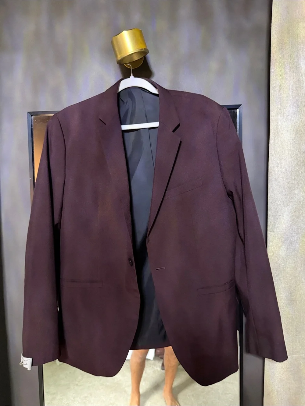 H&M Men’s Burgundy Skinny Fit Suit Jacket & Pants 33R